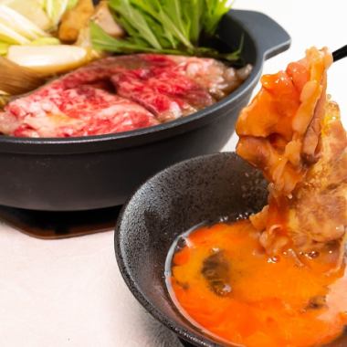 【とめ手羽&和牛すきしゃぶコース】瓶ビール込3H飲み放題付!全10品=6000円