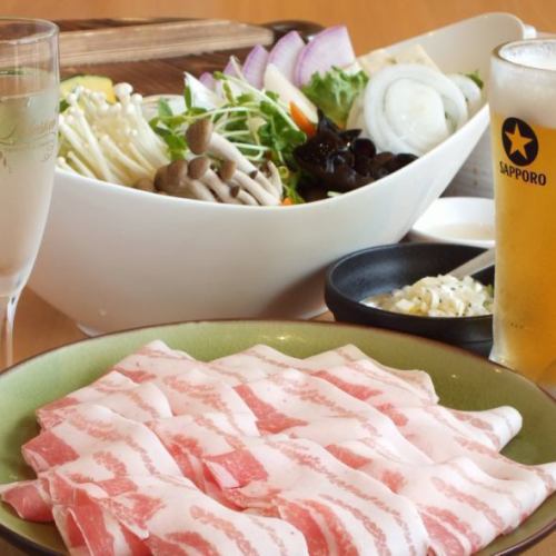 Our most popular dish!! [Branded Pork, Yume no Daichi Pork] Premium Course Adult 90 minutes