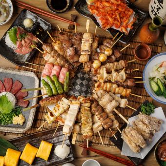 【超辣无限畅饮】限时180分钟♪炭火烤鸡肉串、博多内脏锅、黑猪肉煎饺等共160种,4,480日元⇒3,480日元