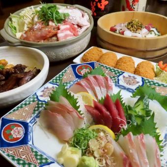 [Special Winter Party Course] 6 dishes including 5 kinds of fresh fish, mixed seafood rice, special hot pot, etc. + 2 hours of all-you-can-drink for 6,000 yen