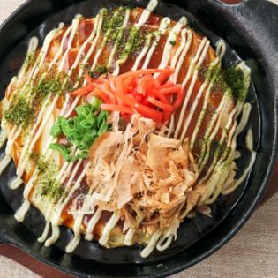 Chewy cheese okonomiyaki