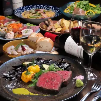 [SORA's signature domestic beef roast beef included! All-you-can-drink course] 11 dishes with 2 hours of all-you-can-drink for 6000 yen