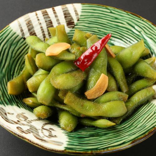 Edamame garlic pickled in soy sauce