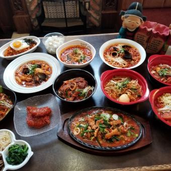 菜單烤肉自助餐、韓國料理、半日式雞肉特別品嚐套餐 57道菜品 4,500日圓（含稅）套餐