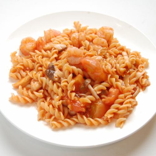 Grilled tomato shrimp Italian noodles