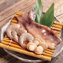 Assortment of 3 kinds of salt-grilled seafood