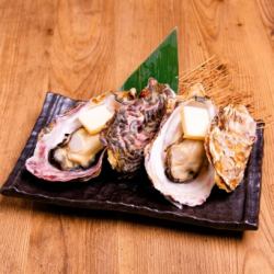 Hiroshima Prefecture Oysters in shell, grilled with butter and soy sauce (2 pieces)