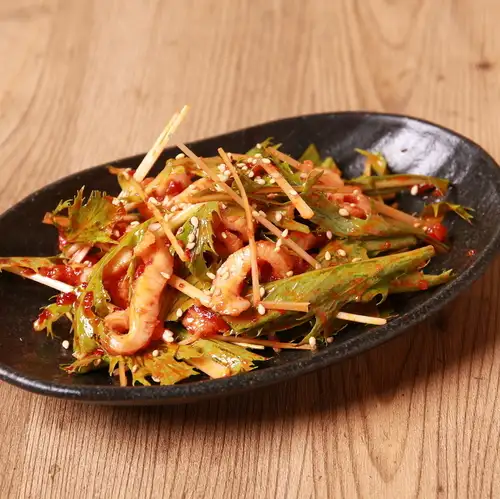 Beef tripe with spicy miso dressing