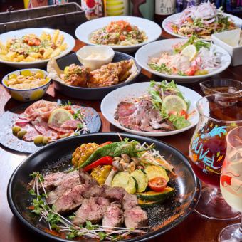 【お肉まみれコース】　にく・NIKU・肉！　人気のお肉系メニューだけで打線を組んだ特別コース！