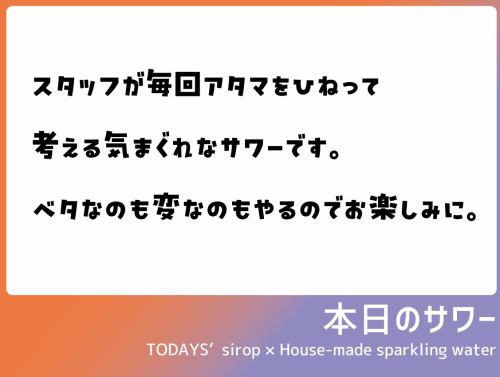 自家製炭酸の各種サワー・ハイボール