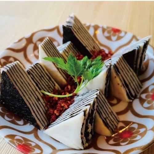 味のりとチーズのミルフィーユ仕立て