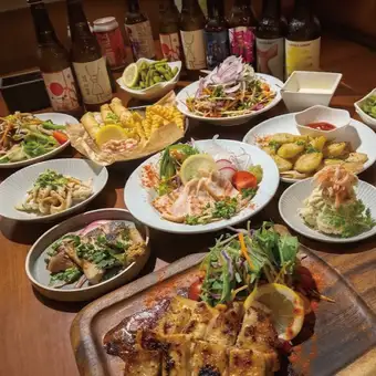 【アるかコース】お料理8品 ＋ 生ビール（ハートランド）他、飲み放題（77種）付き120分コース！