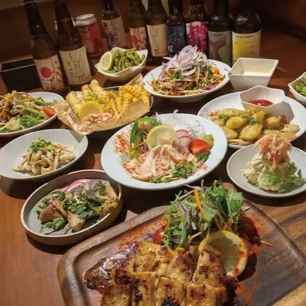 【アるかコース】お料理8品 ＋ 生ビール（ハートランド）他、飲み放題（77種）付き120分コース！