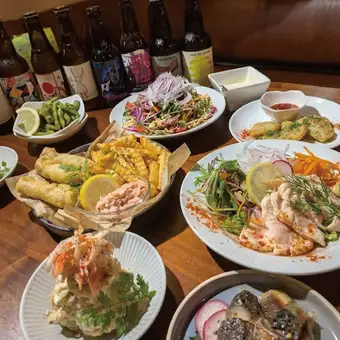 【新生活コース】お料理10品＋生ビール＋その他ドリンク（77種）飲み放題付き120分贅沢コース！