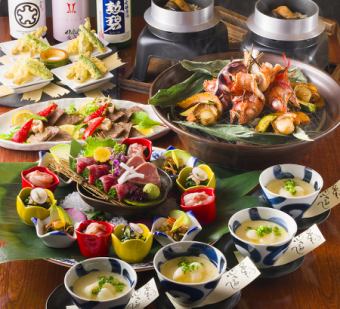 "Kinki and seafood instant smoked grill" and "Tuna rare parts sashiri" Hokkaido course 120 minutes with all-you-can-drink included 6,000 yen