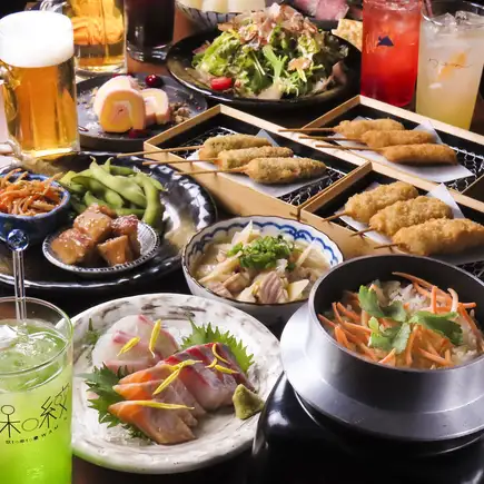 2-hour all-you-can-drink (including draft beer) [Bamboo Course] 7 dishes including fresh fish & sea bream rice pot ♪ 5,000 yen ★ Until the end of March