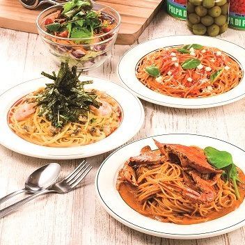 タパスのパスタは1200円(税込)～！！茹で上げパスタにこだわりソース、出来立てあつあつを召し上がれ♪