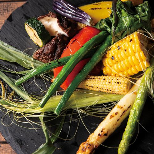 The ingredients we grill are a wide variety of meats and seasonal vegetables.