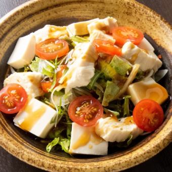 Tofu and raw yuba salad
