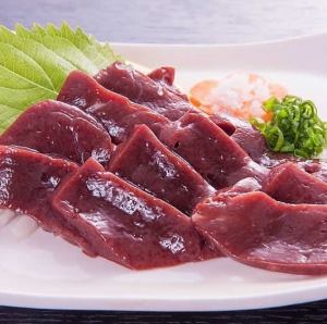 Raw liver sashimi