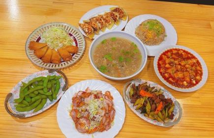 [Group Set A] Fried dumplings, fried chicken with sweet and sour sauce, fried rice, mapo tofu, etc., 8 dishes total, 3,800 yen (tax included)