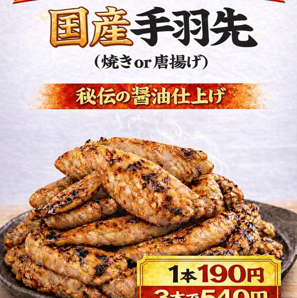 新名物【手羽先】（焼きorからあげ）