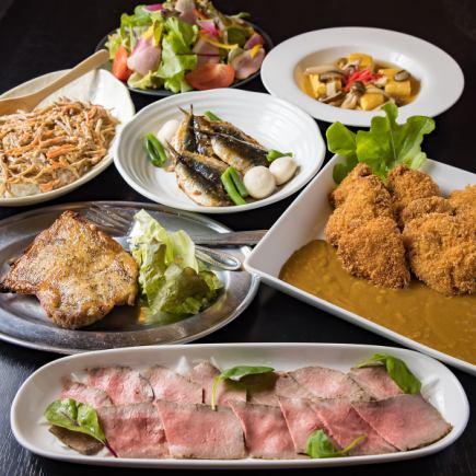 ★学生さん主体の2000円7品大皿コース(税込)★飲み放題付《アルコール3500円・ノンアル3000円》