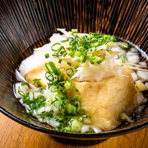 Fried tofu with grated radish and ginger