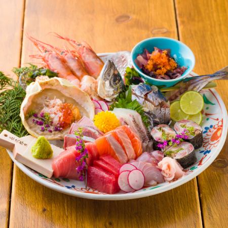 魚バカ一代お刺し身の10点盛り合わせ