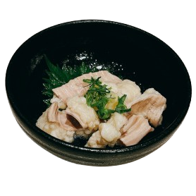 Salted offal served with special broth
