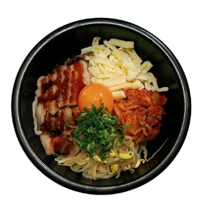 Various types of stone-grilled rice