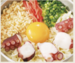 Upper octopus okonomiyaki