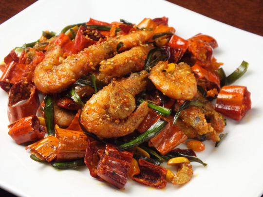 Stir-fried spicy scent of headed shrimp