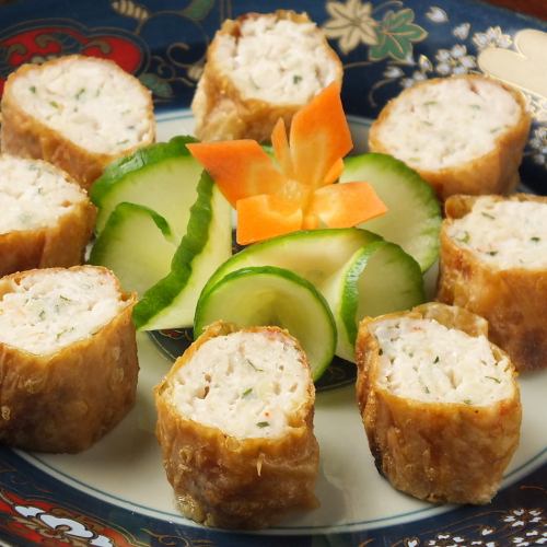 80. Fried chicken and shrimp paste wrapped in yuba