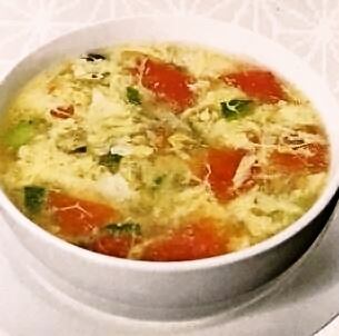 vegetable egg soup/tomato soup