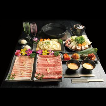 Carefully selected Japanese black beef (sirloin) sukiyaki 7,980 yen course
