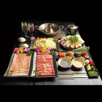Carefully selected Japanese black beef (momo) shabu-shabu 5,980 yen course