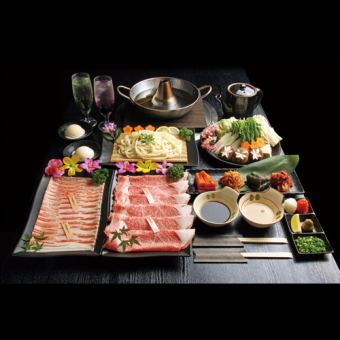 Carefully selected Kuroge Wagyu beef (rib roast) shabu-shabu 6980 yen course