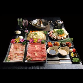 Carefully selected Japanese black beef (sirloin) shabu-shabu 7,980 yen course