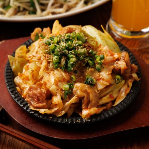 ホルモンの鉄板焼き