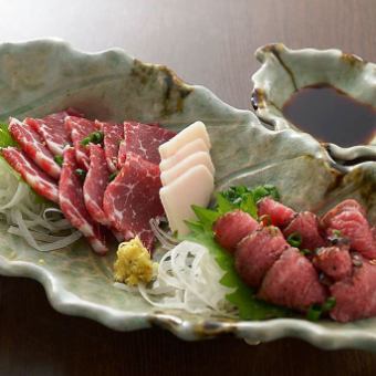 Assorted horse sashimi from Kumamoto prefecture