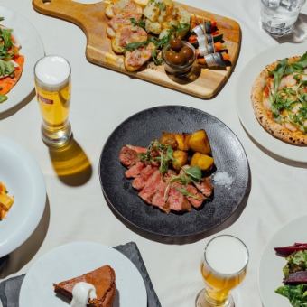[2 hours all-you-can-drink included] Premium course ◎ 7 dishes including oven-baked pizza and beef sirloin ◆ 6,000 yen (tax included)
