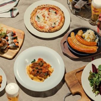 【2H飲み放題付き】シュマッツコース◎2種を選べる窯焼きピッツァやパスタなど◆5000円(税込)