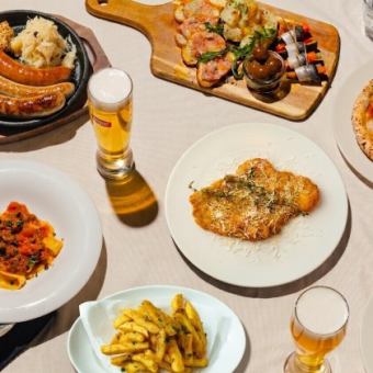 【2H飲み放題付き】カイザーコース◎窯焼きピッツァやシュニッツェルなど◆6000円(税込)