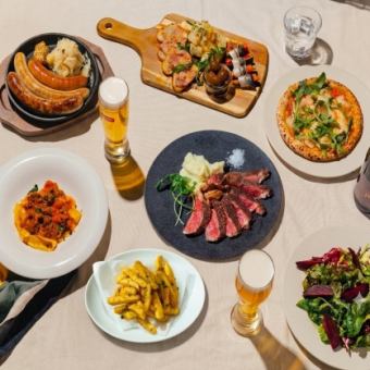 【2Hプレミアム飲み放題付き】プレミアムコース<選べる窯焼きピザや牛サーロイン、パスタなど>