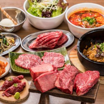 Comes with a handful of grilled sirloin ♪ Premium red meat (upper skirt steak, upper ribs) and famous legendary course 7,000 yen (tax included)