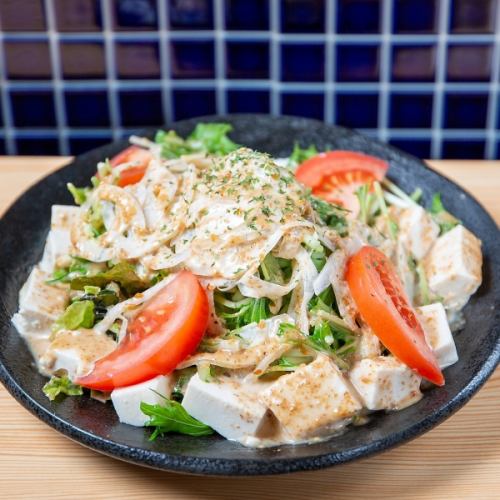 Tofu salad with sesame sauce