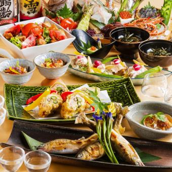 [2 hours of all-you-can-drink included] For a slightly luxurious banquet! Japanese beauty bamboo course [8 dishes in total / 4,800 yen → 3,800 yen]