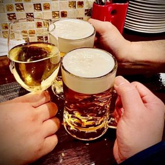 【夏の生ビアコース♪ワタリガニクリームパスタ若鶏ステーキ120分飲放7品7700→6000円※現金のみ