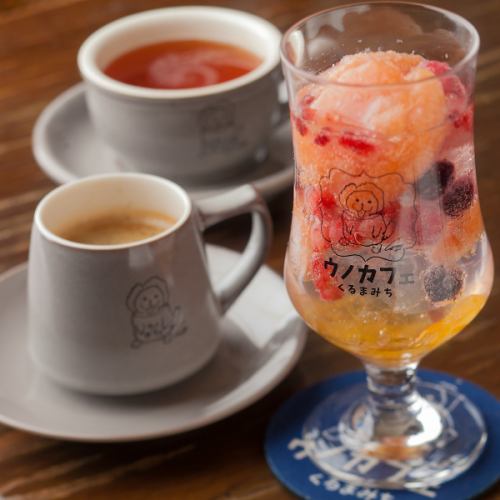 コーヒー、紅茶などカフェメニューも充実◎